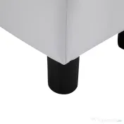 Taburet dreptunghiular HOMCOM captusit si imbracat in piele artificiala alba 