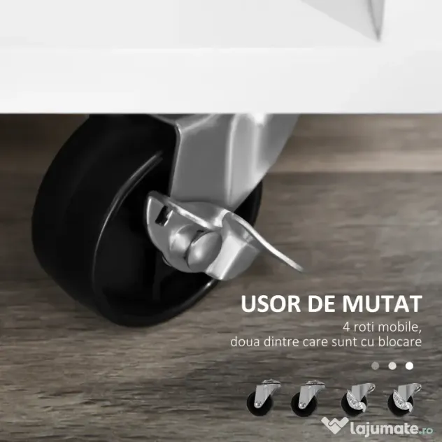 HOMCOM Suport Imprimantă cu Sertare Dulapior Multifuncțional Spațiu de Stocare pentru Birou și Acasă Design Modern Alb | Aosom Romania