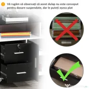 Homcom Suport Imprimanta, Mobilier Negru si Alb cu Sertare