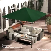 Outsunny Acoperis de Schimb 3x3m, Prelata de Schimb pentru Foisor de Gradina din Poliester cu  Orificiu de Ventilatie, Verde | AOSOM RO 