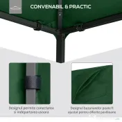 Outsunny Acoperis de Schimb 3x3m, Prelata de Schimb pentru Foisor de Gradina din Poliester cu  Orificiu de Ventilatie, Verde | AOSOM RO 