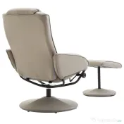 HOMCOM fotoliu cu taburet, din piele sintetica, 98x78x67 cm, gri 