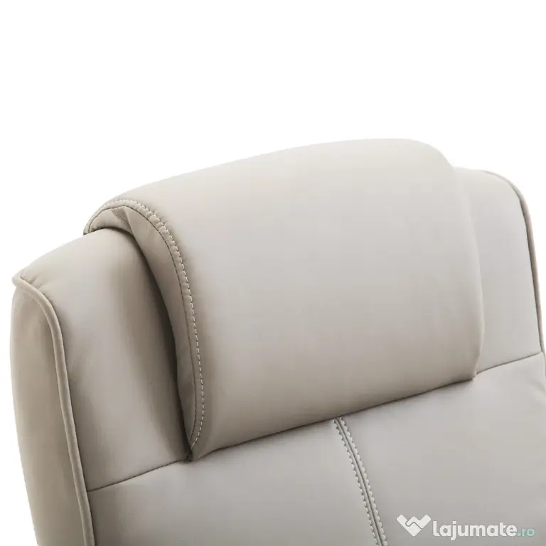 HOMCOM fotoliu cu taburet, din piele sintetica, 98x78x67 cm, gri