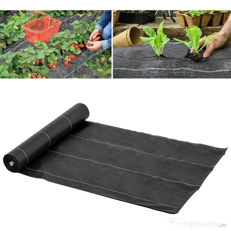 Outsunny Folie Neagră de Mulci 50x2m, Protecție UV, pentru Grădină, Sera, Drenaj Eficient | Aosom Romania