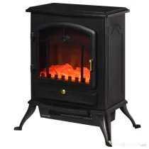 HOMCOM Semineu Electric cu Efect Flacără de Podea Putere 950W /1850W 42x28x54cm Negru