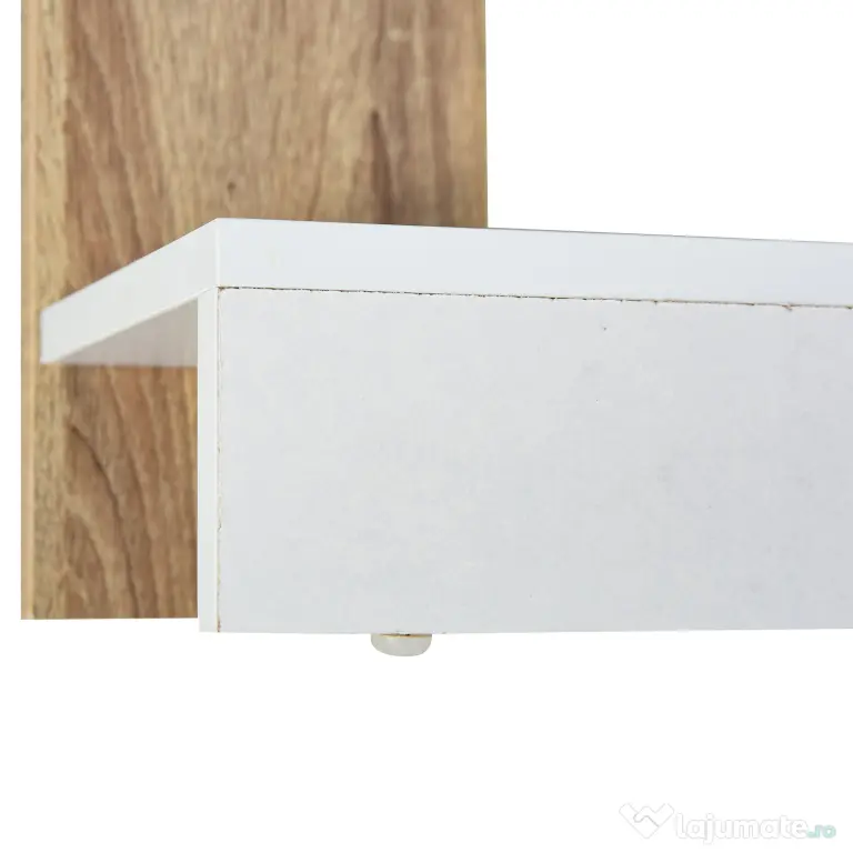 Homcom Raft Perete 5 Rafturi – Stejar & Alb, Design Modern pentru Camera