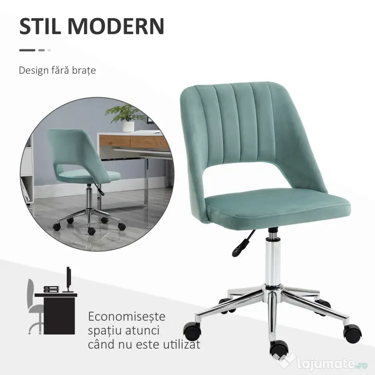 Scaun de Birou Ergonomic pentru Birou cu Inaltime Reglabila Vinsetto ,sarcina maxima 120 kg,Verde | Aosom Romania