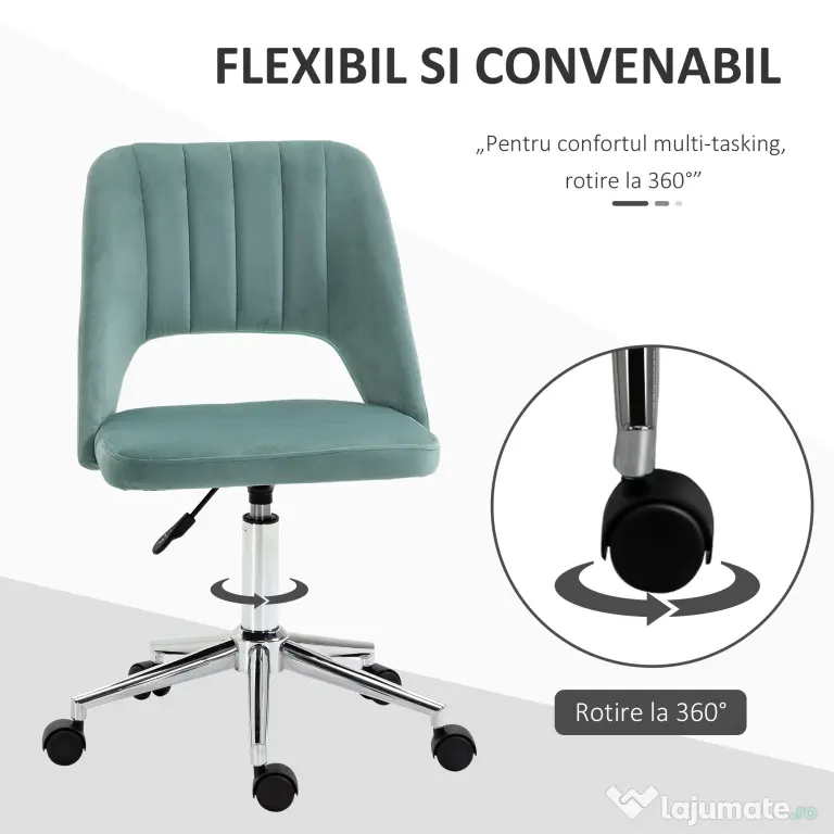 Scaun de Birou Ergonomic pentru Birou cu Inaltime Reglabila Vinsetto ,sarcina maxima 120 kg,Verde | Aosom Romania