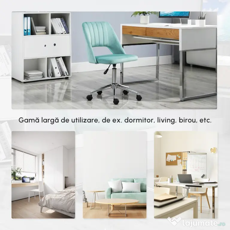 Scaun de Birou Ergonomic pentru Birou cu Inaltime Reglabila Vinsetto ,sarcina maxima 120 kg,Verde | Aosom Romania
