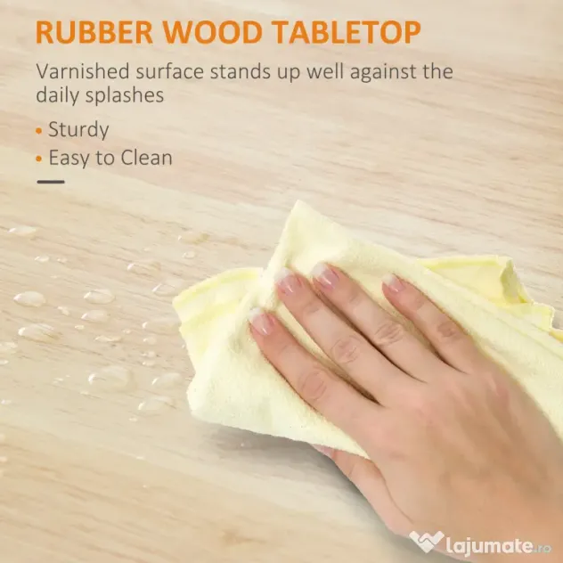 HOMCOM Carucior de Bucatarie din Lemn cu Sertar, Dulapior si Etajere cu Roti, 83x45x88cm, Negru