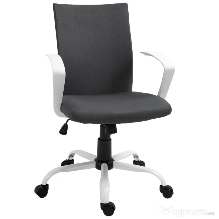 Vinsetto Scaun de Birou Ergonomic și Pivotant pentru Birou, Gri Închis | Aosom Romania