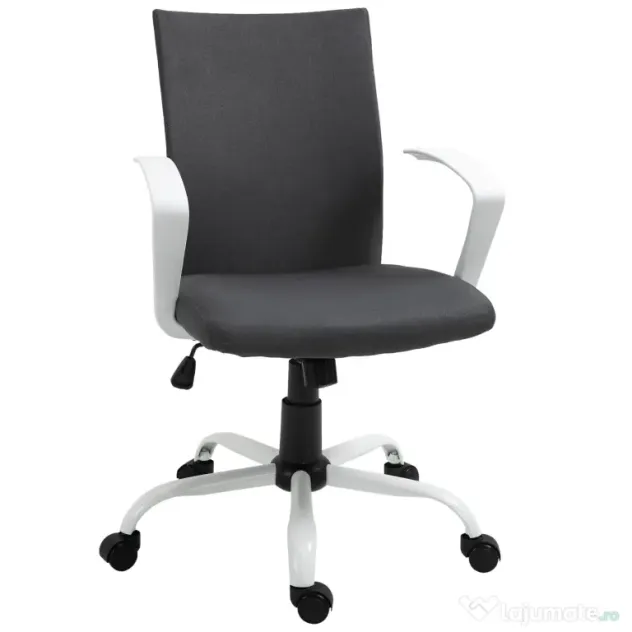 Vinsetto Scaun de Birou Ergonomic și Pivotant pentru Birou, Gri Închis | Aosom Romania