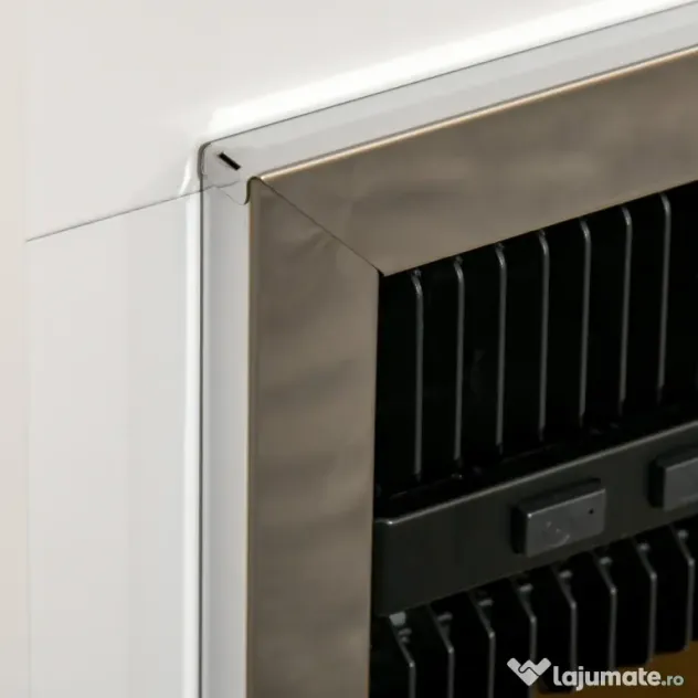 HOMCOM Semineu electric de sol incalzitor cu efect flacara, aparat de incalzire cu cronometru si telecomanda | AOSOM RO