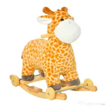 HOMCOM Girafă Balansoar, Leagăn Copii 3-6 Ani, Jucărie Educativă, 63x38x63cm | Aosom Romania