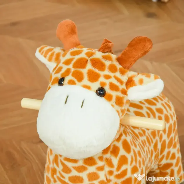 HOMCOM Girafă Balansoar, Leagăn Copii 3-6 Ani, Jucărie Educativă, 63x38x63cm | Aosom Romania