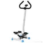 HOMCOM Stepper cu ghidon, pedale antiderapante și monitor LCD, din oțel și ABS, 55x44x108 cm, alb-negru și alb