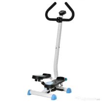HOMCOM Stepper cu Mâner și Monitor LCD, Stepper pentru Fitness Acasă cu Pedale Antiderapante, 55x44x108 cm, Alb | Aosom Romania