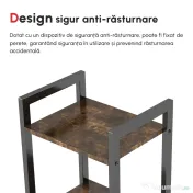 Bibliotecă Stil Industrial HOMCOM cu 5 Rafturi, Mobilier din Lemn și Oțel, Ideal pentru Casă, Birou și Studio, Design Rustic, Maro | Aosom Romania 