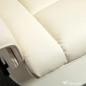 Fotoliu Living si taburet otoman cu baza infasurata, Scaun rabatabil rotitor din piele PU cu suport de picioare, Crem Alb | Aosom Romania 