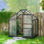 Outsunny Seră de Grădină din Policarbonat Anti UV cu Fereastră și Ușă Glisantă, 190x132x201 cm | Aosom Romania 