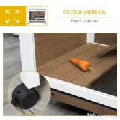 PawHut Cușcă pentru Iepuri/Rozători cu 2 Nivele, Căsuță, Rampă și Tavă Detașabilă, Cușcă din Lemn, 91,5x53,3x73 cm, Maro | Aosom Romania 