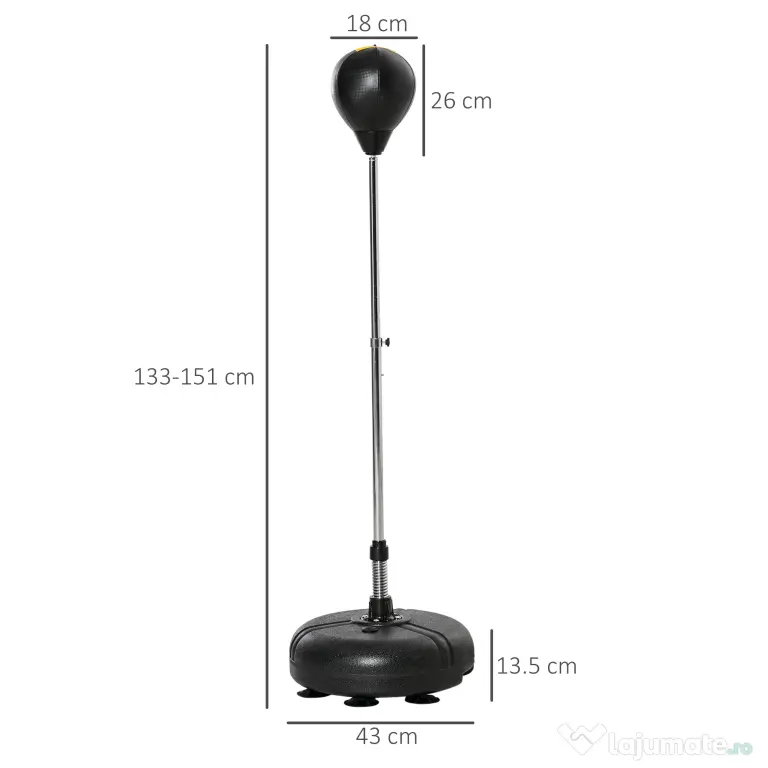HOMCOM sac de box, 45x45x133-151cm, auriu