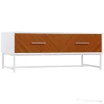 Masuta de cafea moderna HOMCOM, Masa de cocktail rectangulara cu sertare si compartiment de depozitare deschis, Picioare din metal pentru camera de zi