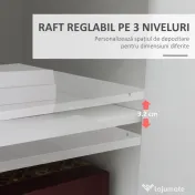 Vinsetto Dulap Imprimanta – Alb, cu Sertar, Raft & Roti 60×39×80 cm