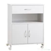 Vinsetto Suport Imprimantă cu Sertar, Dulap Multifuncțional, 4 Roți, 60x39x80cm, Alb | Aosom Romania