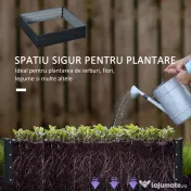 Outsunny Jardiniera Pat de Gradina Inaltat Galvanizat Cadru din Otel pentru Legume Flori Plante Aromatice 120X120X30cm | Aosom Romania
