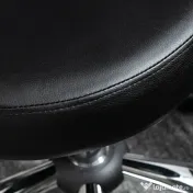 HOMCOM Taburet Rotativ 360° Reglabil, Taburet Cosmetic cu Spătar, din Oțel și Piele Ecologică, Negru