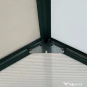 Outsunny Sera din aluminiu kit sera de gradina walk-in din policarbonat cu ventilatie 244 x 500 x 216cm, Transparenta 