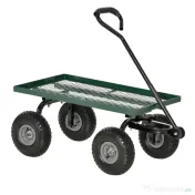 Outsunny Cărucior de grădină din oțel cu capacitate de 150 kg și mâner acoperit, 94x48.5x100 cm, negru și verde 