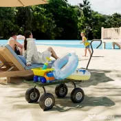 Outsunny Cărucior de grădină din oțel cu capacitate de 150 kg și mâner acoperit, 94x48.5x100 cm, negru și verde 