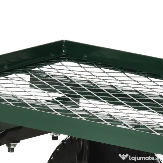 Outsunny Roabă de Grădină cu Mâner și 4 Roți Mari, Capacitate 150 kg, 94x48,5x100 cm, Verde | Aosom Romania