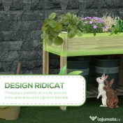 Outsunny Jardiniera Inaltata din Lemn cu Picioare si Polita Inferioara pentru Gradina si Balcon 91x51x76cm 