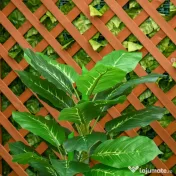 HOMCOM Plantă Artificială cu 33 de Frunze pentru Uz Interior și Exterior cu Ghiveci, Plantă Falsă în PEVA, PE și Ciment, 95 cm, Verde 