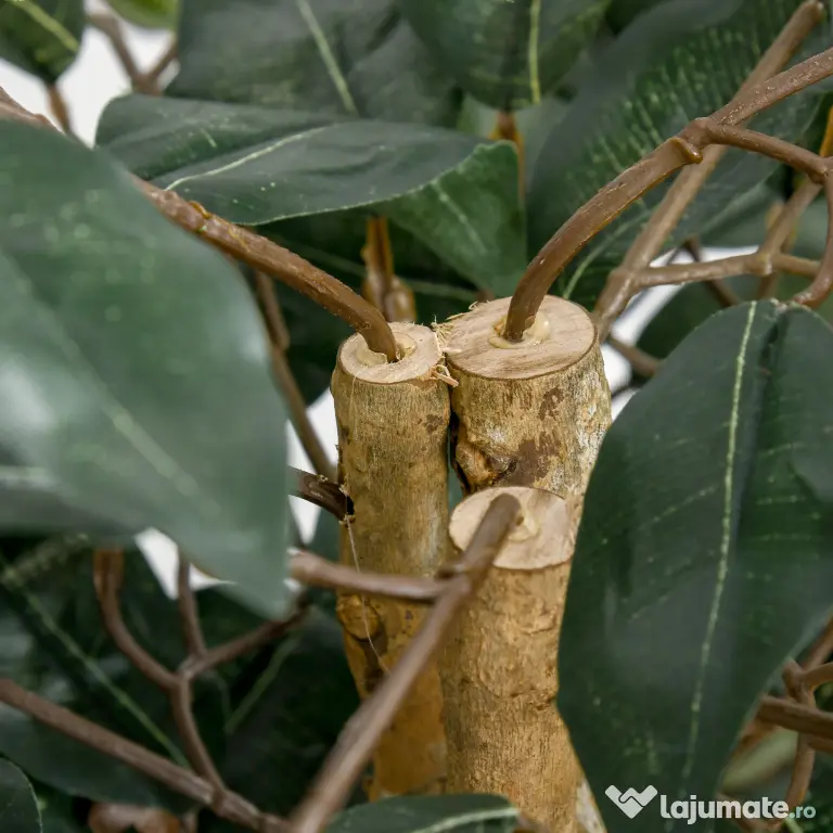 HOMCOM Plantă Ficus Falsă, Plantă Înaltă de 150cm, Plantă Artificială Decorativă pentru Interior și Exterior, Ø17x14.5 cm, Verde