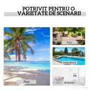 Outsunny Set 2 Sezlonguri de Gradina si 1 Masuta cu Raft din Sticla Negru | Aosom Romania