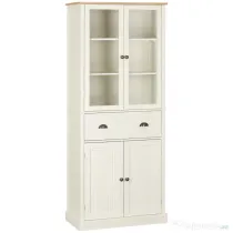 Bufet Independent HOMCOM pentru Bucatarie, Dulap Depozitare 5 Nivele cu Rafturi Sertar, Design Modern, Alb-Crem | Aosom Romania