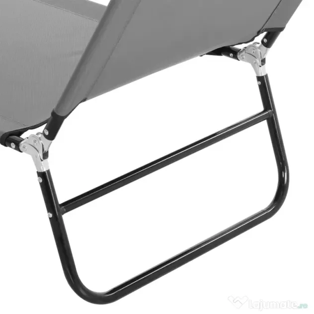 Outsunny Șezlong Pliabil cu Spătar Reglabil în 5 Poziții, Scaun de Grădină cu Material Respirable Oxford, Ideal pentru Plajă, Piscină, Grădină, 188x56x28 cm, Gri | Aosom Romania