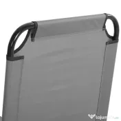 Outsunny Șezlong Pliabil cu Spătar Reglabil în 5 Poziții, Șezlong de Grădină cu Material Respirabil din Țesătură Oxford, pentru Plajă, Piscină, Grădină, 188x56x28 cm, Gri 