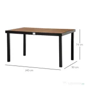 Outsunny Masa Gradina 6 Persoane – Aluminiu & Plastic pentru Exterior 
