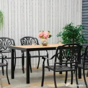 Outsunny Masa Gradina 6 Persoane – Aluminiu & Plastic pentru Exterior 