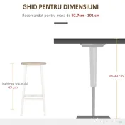 HOMCOM Set 2 scaune de bar, de bucatarie cu suport pentru picioare, alb natural 