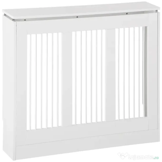 HOMCOM Masca Radiator Moderna din MDF si Otel Alb 90x18x84cm Protectie si Decor pentru Calorifer | Aosom Romania