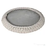 Culcus pentru Caini si Pisici PawHut Rotund cu Margini Ridicate si Perna, Patut pentru Caini Capitonat Efect Catifea, Φ93x15cm, Gri