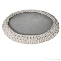 PawHut Culcuș Confortabil pentru Pisici și Câini, Rotund cu Margini Înalte, Pernă Catifelată, Dimensiuni Φ93x15cm, Gri | Aosom România
