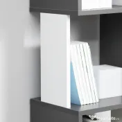 Biblioteca cu 5 rafturi din lemn HOMCOM 33x28x161cm, gri si alb | Aosom Romania 