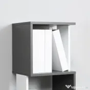 Biblioteca cu 5 rafturi din lemn HOMCOM 33x28x161cm, gri si alb | Aosom Romania 